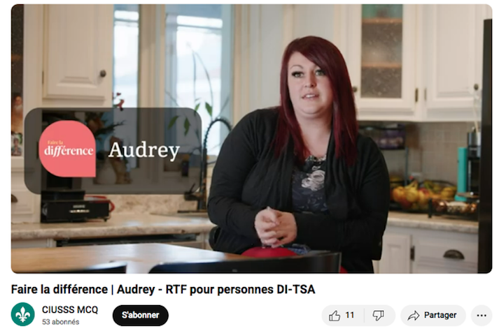Audrey RTF pour personnes DI-TSA CIUSSS